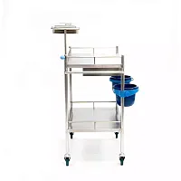 МЕТ ТN-150 Столик манипуляционный из нерж.стали с выдвижным ящиком и 2 полками