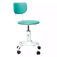 КР01  Стул с винтовой регулировкой высоты и кольцом для ног, зелёный