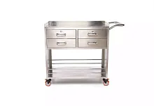 МЕТ ТN-500 Стол анестезиолога с четырьмя ящиками и нишей, столешница закаленное стекло