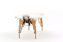 Med-Mos JF-AY01 Массажный стол складной  двухсекционный на деревянном каркасе, бежевый