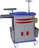 МЕТ ТP-500 Тележка реаниматолога для внутрибольничной скорой помощи ЦВЕТ СЕРЫЙ